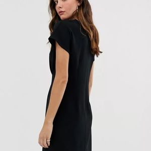 Black ASOS DESIGN nipped in waist mini dress in black